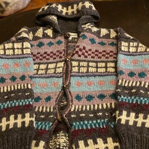 Vintage wool hooded sweater